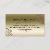 ヨガのインストラクターのシックな金ゴールド| Bohoの曼荼羅パターン 名刺 (正面)