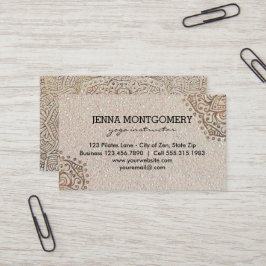 ヨガのインストラクターのフェイクなグリッター| Bohoの金ゴールドの曼荼羅 名刺