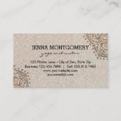 ヨガのインストラクターのフェイクなグリッター| Bohoの金ゴールドの曼荼羅 名刺 (正面)