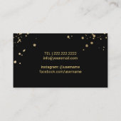 ヨガのインストラクターのモダンな金ゴールドのはすの花 名刺 (裏面)