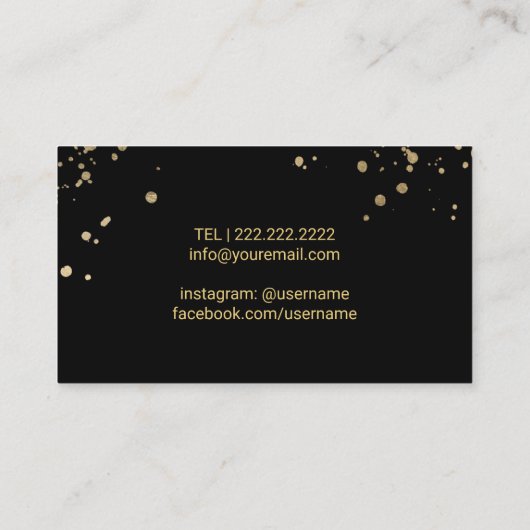 ヨガのインストラクターのモダンな金ゴールドのはすの花 名刺 (裏面)