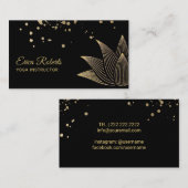 ヨガのインストラクターのモダンな金ゴールドのはすの花 名刺 (正面/裏面)