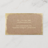 ヨガのインストラクターのモダンな金ゴールドの生命木素朴なクラフト 名刺 (裏面)