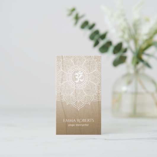 ヨガのインストラクターのヴィンテージのはす曼荼羅のナマステ 名刺 (スタンド正面)