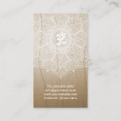 ヨガのインストラクターのヴィンテージのはす曼荼羅のナマステ 名刺 (裏面)