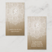 ヨガのインストラクターのヴィンテージのはす曼荼羅のナマステ 名刺 (正面/裏面)