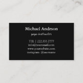 ヨガのインストラクターのヴィンテージのスタイル 名刺 (裏面)