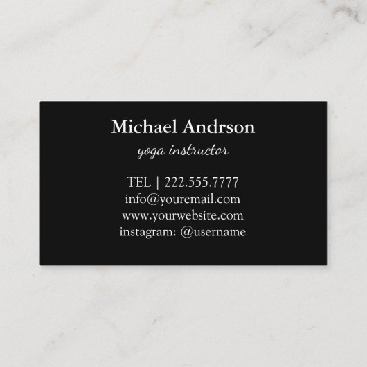 ヨガのインストラクターのヴィンテージのスタイル 名刺 (裏面)