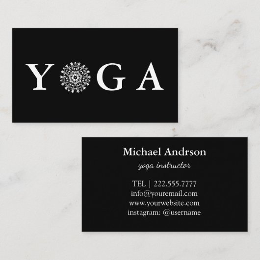 ヨガのインストラクターのヴィンテージのスタイル 名刺 (正面/裏面)