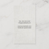 ヨガのインストラクターのヴィンテージの木の上品な麻布 名刺 (裏面)