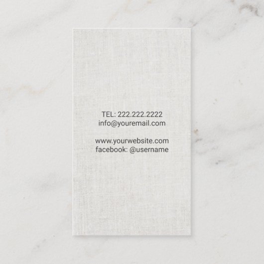 ヨガのインストラクターのヴィンテージの木の上品な麻布 名刺 (裏面)