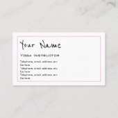 ヨガのインストラクターの名刺を"エコーします" 名刺 (裏面)