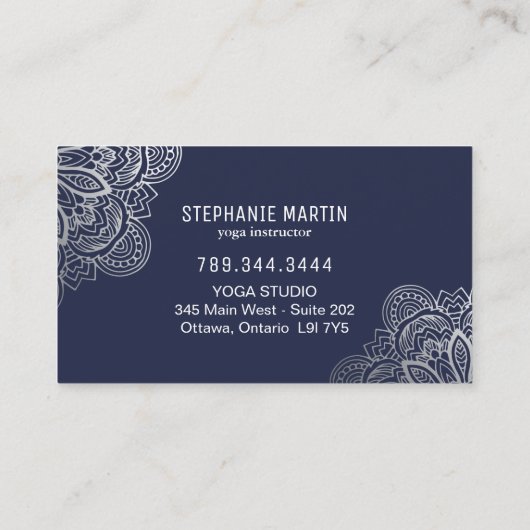 ヨガのインストラクターの名刺 名刺 (裏面)