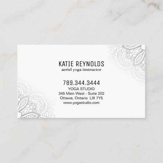 ヨガのインストラクターの曼荼羅の名刺 名刺 (裏面)