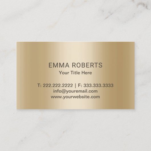 ヨガのインストラクターの木のロゴのフェイクでモダンな金ゴールドのグリッター 名刺 (裏面)