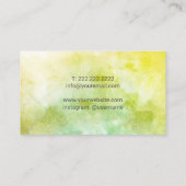 ヨガのインストラクターの水彩画のはす花柄の曼荼羅 名刺 (裏面)