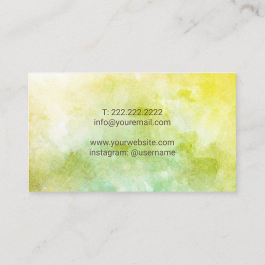 ヨガのインストラクターの水彩画のはす花柄の曼荼羅 名刺 (裏面)