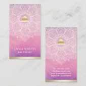 ヨガのインストラクターの水彩画の金ゴールドの三角形及び曼荼羅 名刺 (正面/裏面)