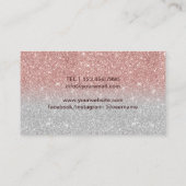 ヨガのインストラクターの生命木のグラデーションなばら色の金ゴールドの銀 名刺 (裏面)