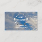 ヨガのインストラクターの禅|の青空の雲はリラックスします 名刺 (正面)