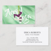 ヨガのインストラクターの空気のヨガの先生のエレガントな緑 名刺 (正面/裏面)