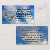 ヨガのインストラクターの空|のやる気を起こさせるな引用文の蝶 名刺 (正面/裏面)