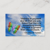 ヨガのインストラクターの空|のやる気を起こさせるな引用文の蝶 名刺 (正面)