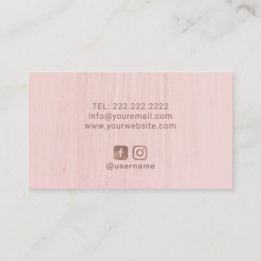 ヨガのインストラクターの金ゴールドのはすの花の赤面のピンクのスパ 名刺 (裏面)