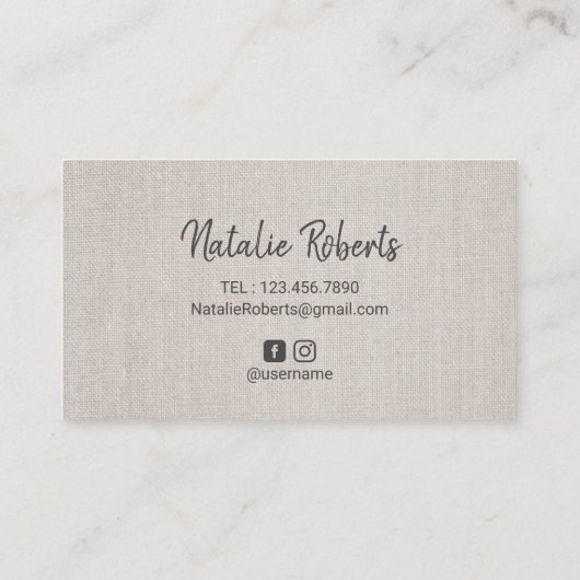 ヨガのインストラクターの金ゴールドの原稿のエレガントな麻布 名刺 (裏面)