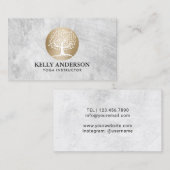 ヨガのインストラクターの金ゴールドの木のロゴPilates 名刺 (正面/裏面)