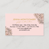 ヨガのインストラクターの金ゴールド|の抽象的な花の曼荼羅 名刺 (裏面)