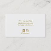 ヨガのインストラクターの金ゴールドOmの記号の白蓮教の花 名刺 (裏面)