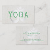 ヨガのインストラクターの銀Omはエレガントな麻布に署名します 名刺 (正面/裏面)