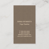 ヨガのインストラクターの青のはすの花の金ゴールドOmの記号 名刺 (裏面)