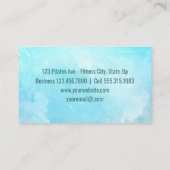 ヨガのインストラクターエレガントな|のターコイズの水彩画 名刺 (裏面)