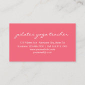 ヨガのインストラクター|のピンクのデイジーの金ゴールドのグリッターの黒 名刺 (裏面)