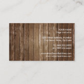 ヨガのインストラクター-ヴィンテージの木製の名刺 名刺 (裏面)