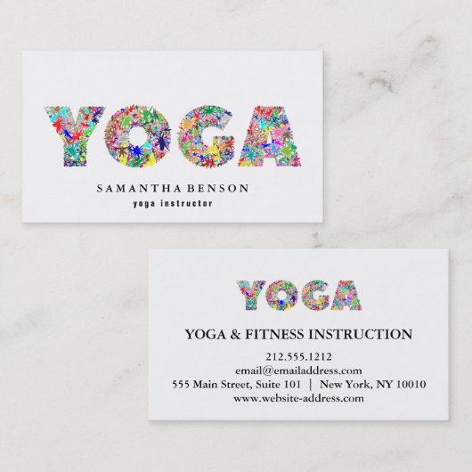 ヨガのインストラクター 名刺 (正面/裏面)