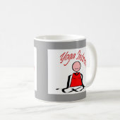 ヨガのインストラクター---蓮華座の棒の姿 コーヒーマグカップ (正面右)