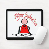 ヨガのインストラクター---蓮華座の棒の姿 マウスパッド (マウス)