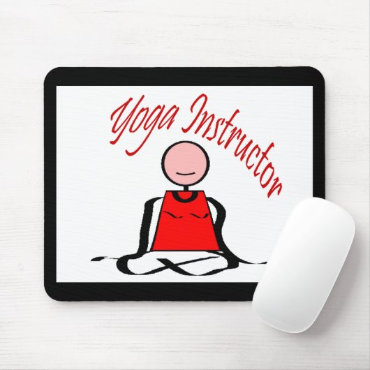 ヨガのインストラクター---蓮華座の棒の姿 マウスパッド (マウス)