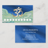 ヨガのインストラクターOmの記号のターコイズ及び青いロイヤリティ ロイヤリティカード (正面/裏面)