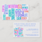 ヨガのエレガントなパステル単語の雲の喜び 名刺 (正面/裏面)