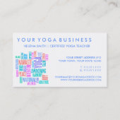 ヨガのエレガントなパステル単語の雲の喜び 名刺 (裏面)