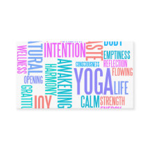 ヨガのエレガントなパステル単語の雲の喜び