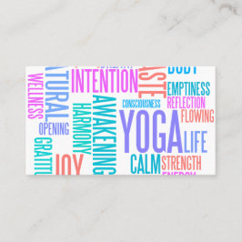 ヨガのエレガントなパステル単語の雲の喜び 名刺