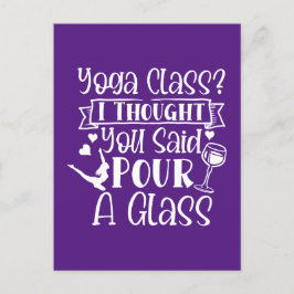 ヨガのクラスだと思ったけど、グラスに水を注いでね 案内ポストカード