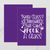 ヨガのクラスであなたが言ったのはグラスに水を注ぐことだと思った 案内ポストカード (正面/裏面)