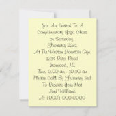 ヨガのクラスの~の発表新しい学生の招待状 招待状 (裏面)