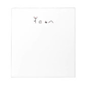 ヨガのスティックスフィギュアはYOGAのスペルをポーズする。 ノートパッド (正面)